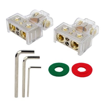 2 Pcs Battery Terminal Connectors 02468AWG with Shims Protector Cover for Cars Caravans RVs