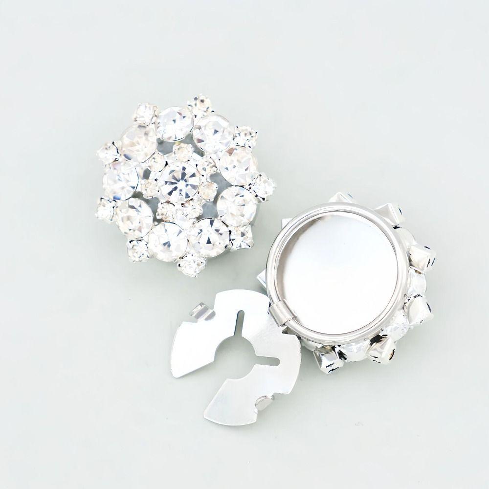 Detachable Rhinestone Button Covers Sparkling Zinc Zinc Alloy Clip Button Clothing Accessories