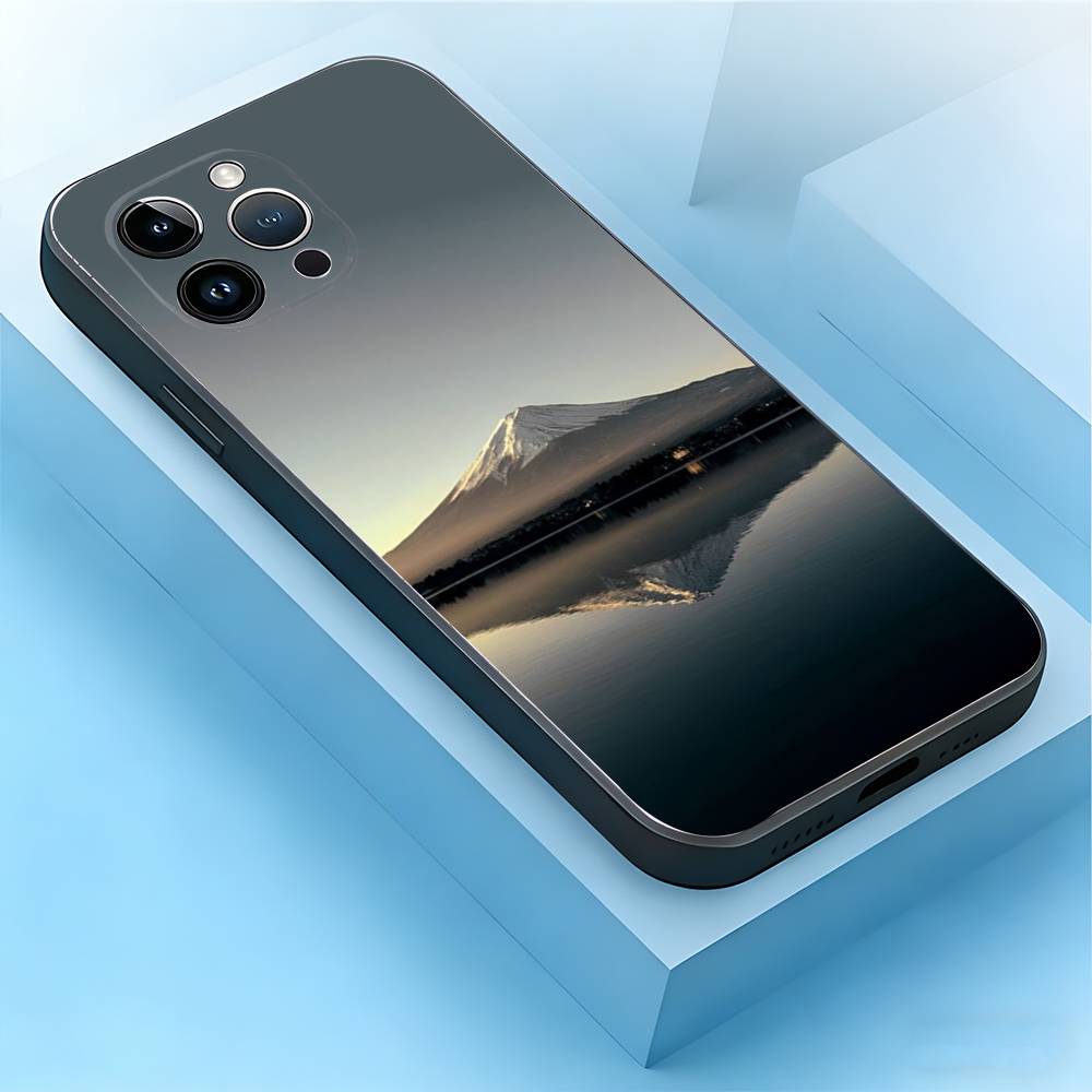 

Mount Fuji Phone Case For iPhone 17,16,15,14,13,12,11,Plus,Pro Max,Air,SE,Mini,Soft Silicone Black Cover iPhone17