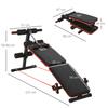 Sit Up Bench Core Workout Adjustable Thigh Support Foldable For Home Gym W Arm Pulling Rope Black