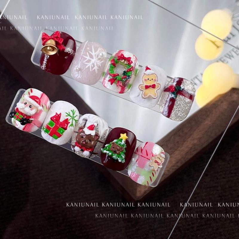1Pcs Christmas Snowman Christmas Tree 3D Nail Mold Santa Claus Nail Decorations Diy Design Silicone Manicure Mold Nail Art Charm