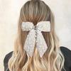 Korean Pearl Bow Hair Clip Elegant Ribbon Hairpin Sweet Rhinestone Handmade Barrette For Women Girls Kids Headdress Accessories