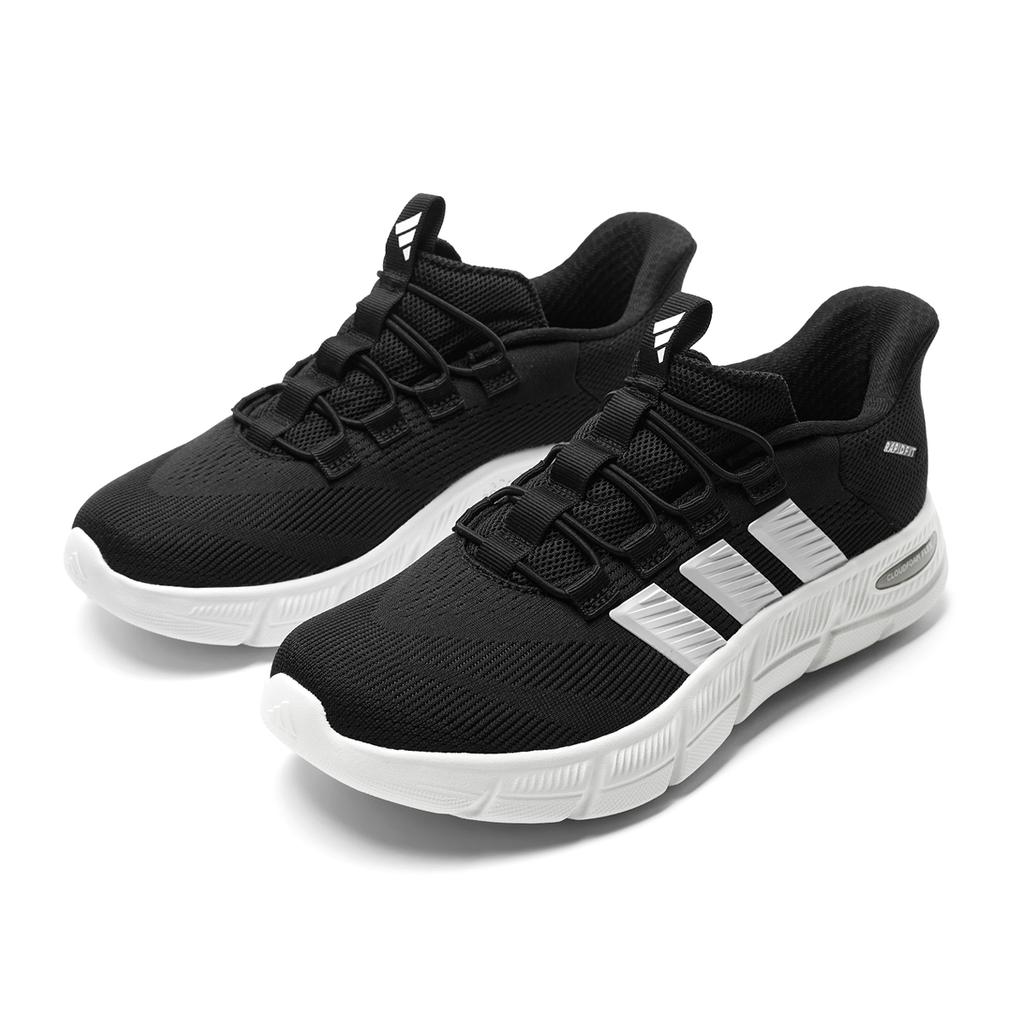 Adidas Cloudfoam Cushioning Breathable Lightweight Low top Walking Shoes Unisex Black White KJ5916