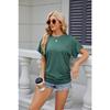 Women's Summer Solid Color Round Neck Loose Short-sleeved T-shirt Top