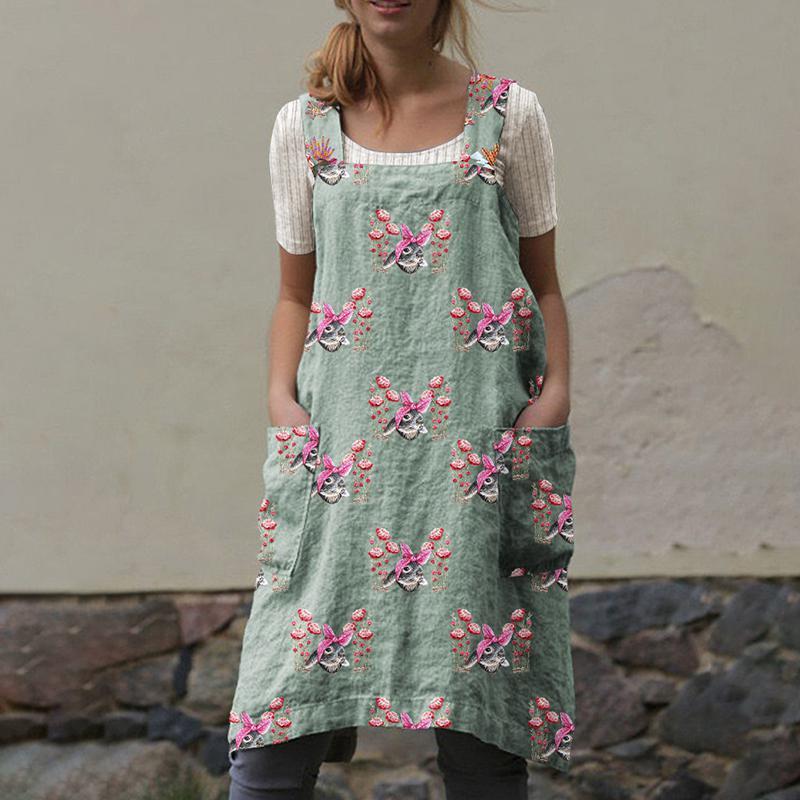 European and American Cross-border Amazon 2026 Summer New 3D Digital Printing Women's Single-piece Suspender Skirt