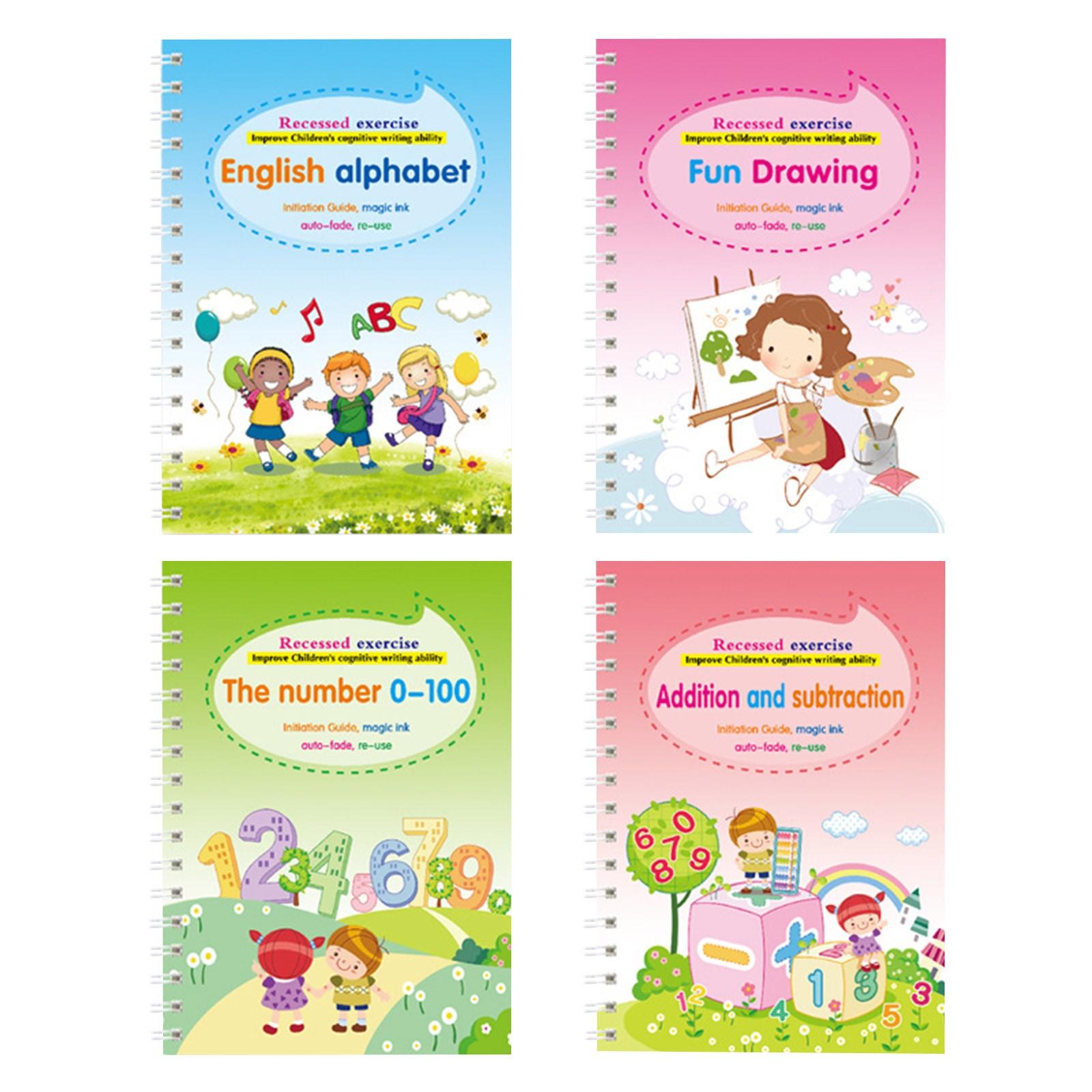 

5 мл All-English Hard Pen Grooves Copybook Magics Набор тетрадей, Улучшите красоту письма One Size