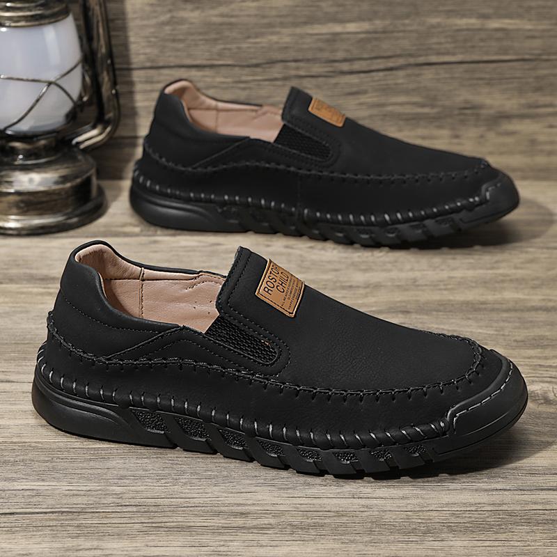 

38-46 Уличная кожаная обувь Мужские кроссовки для хайкинга Обувь для вождения автомобиля Кожаная обувь большого размера Ботильоны 38 чёрный