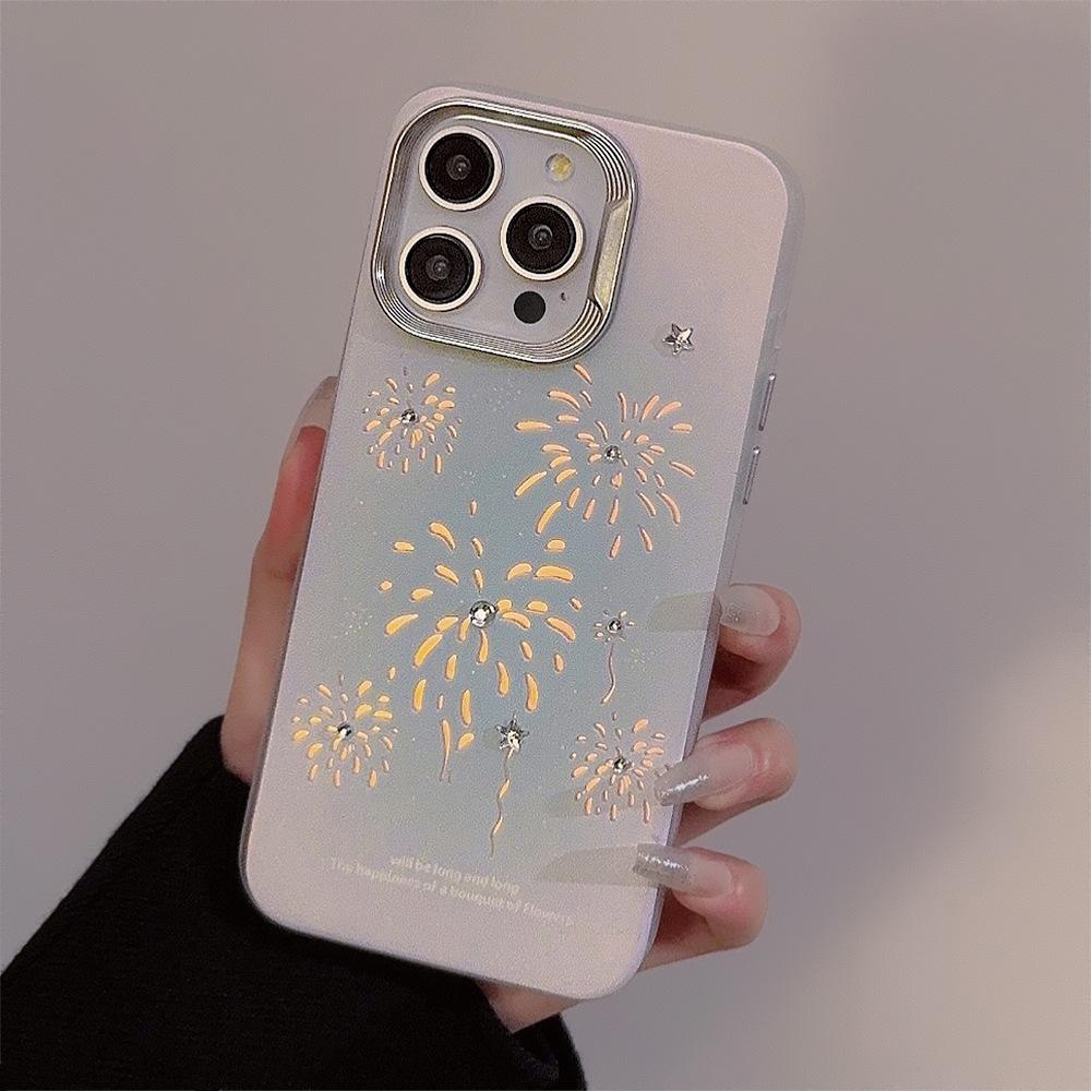 Smudge Blue Fireworks Iphone15 Suitable for 14Promax Mobile Phone Case 12 Apple 13 Laser 11 Bear Bracelet