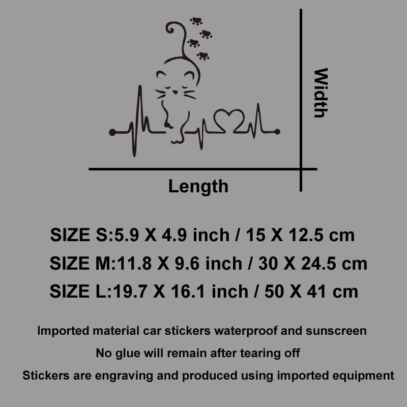 Cute cat paw print heartbeat melody creative&funny stickers for cartoon fans&lover,high quality for car trucks motorcycles