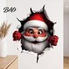 Removable Holiday Decals Christmas Wall Stickers, 3D for Living Room Bedroom And Party Decor Decor, PVC Festive Art Home Entrance Classroom