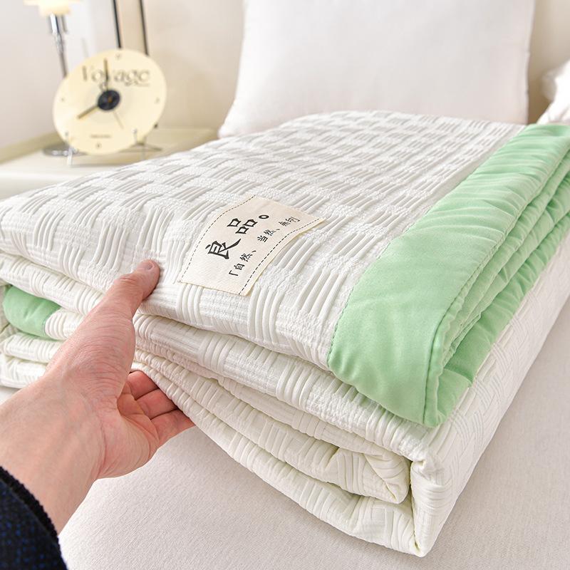 New Waffle Fiber Quilt, Summer Bare Sleeping Color Blocked Thin Quilt, Cool Air Conditioning Summer Quilt, Machine Washable