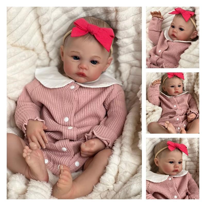 18in Reborn Simulation Doll Silica Gel Changing Toy Baby Bath Companion Kid Gift