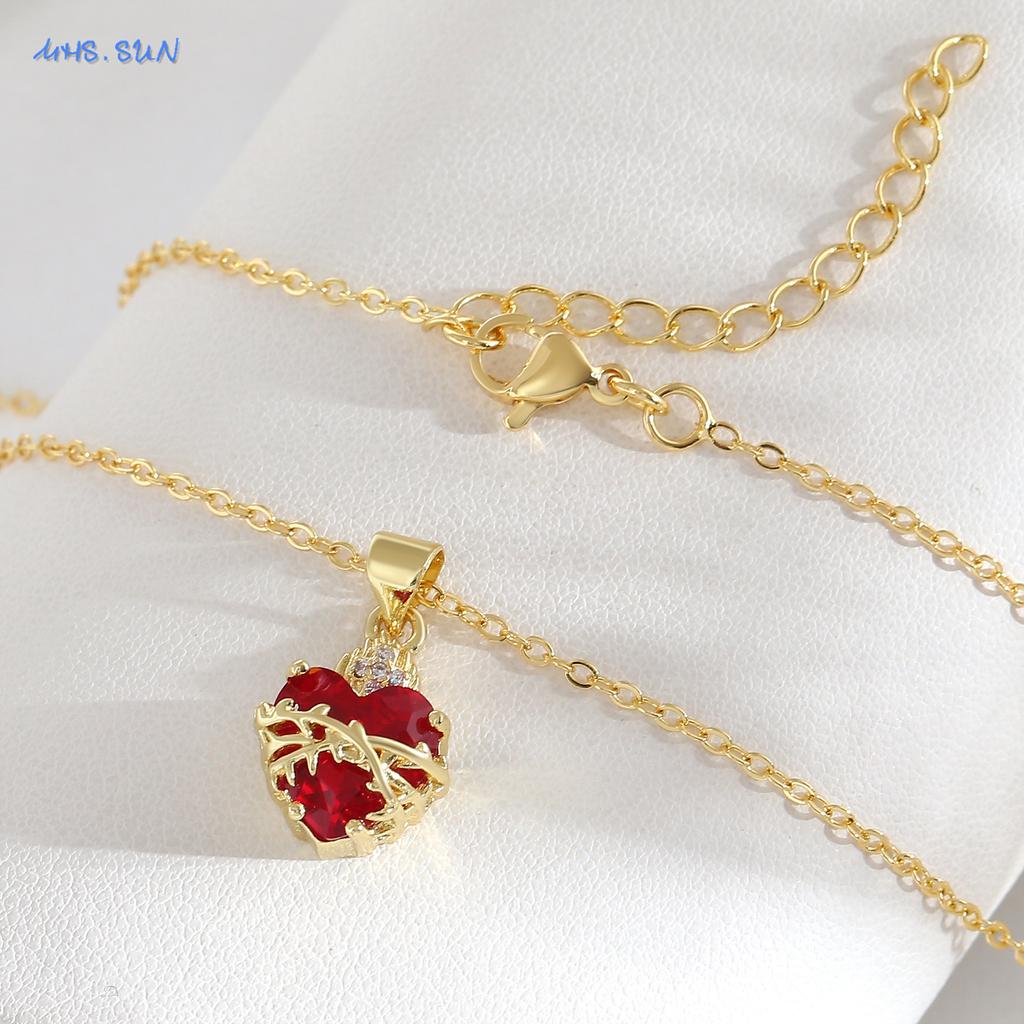 MHS.SUN Nuovo Collana Sacro Cuore di Gesù Cuore Immacolato Croce Placcata Oro 22k Collana per Donne Ragazze Gioielli Cattolici