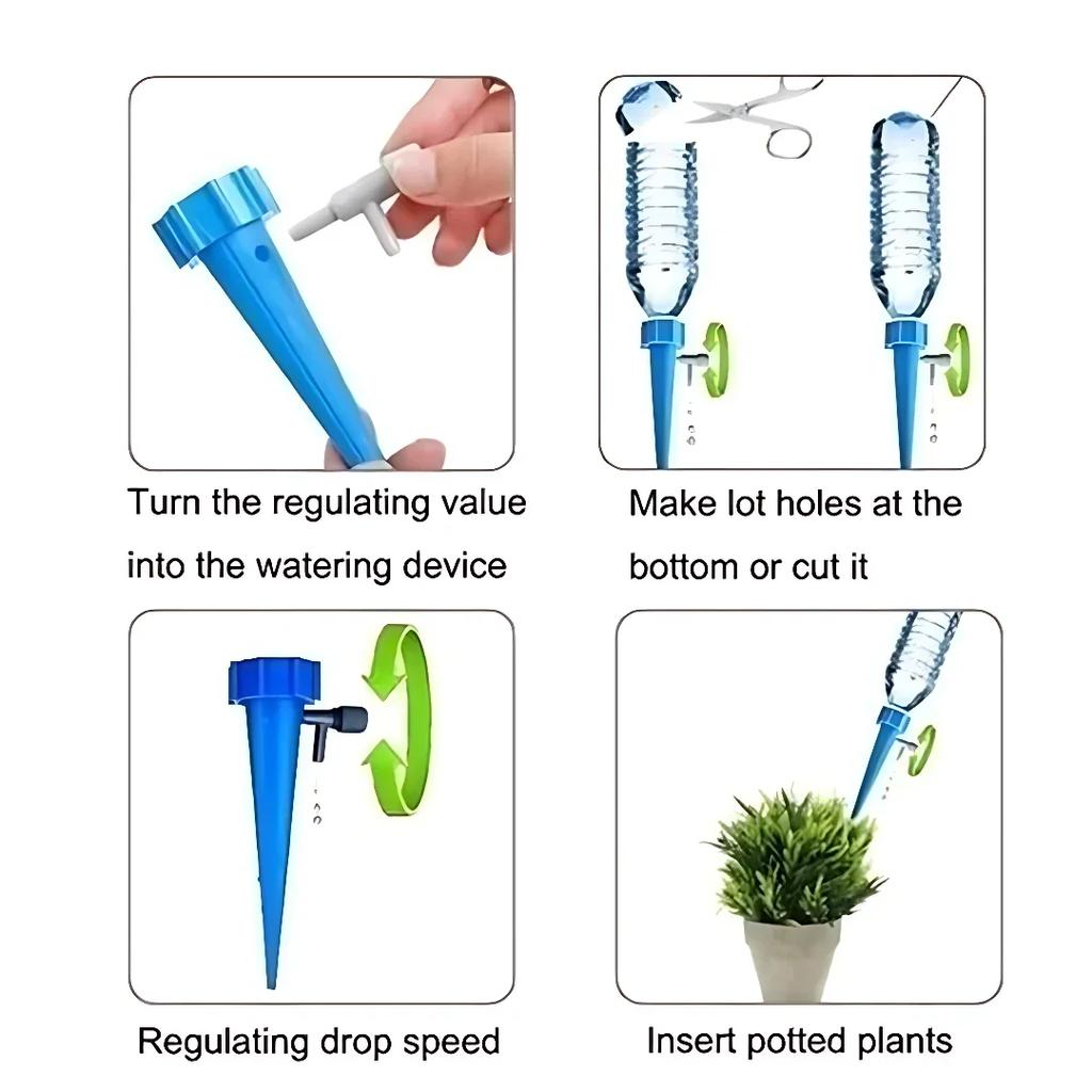10-50PCS Drip Irrigation System Automatic Plant Waterer Adjustable Indoor Garden Office Plants Self Watering Stakes Timer Device