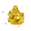 Hotei-Figur, Maitreya-Bodhisattva, Feng-Shui-Artikel, Hotei auf einem Drachenthron sitzend, Amulett für Reichtum, Glück und finanzielles Glück (Gold)
