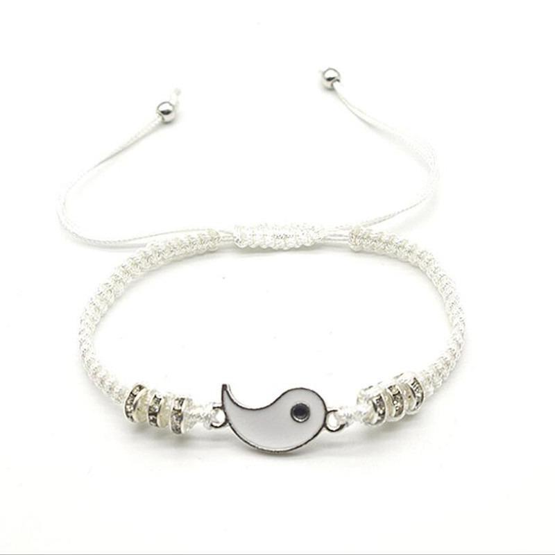 Couple Bracelet Chinese  Retro Tai Chi Gossip Banish Bad Luck Hand Woven Rope BFF Best Friend Friendship Jewelry