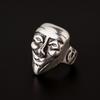 Retro V For Vendetta Anonymous Mask Ring For Men Silver Color Punk Gothic Ring Handmade Designer  Unisex Accessories Gift