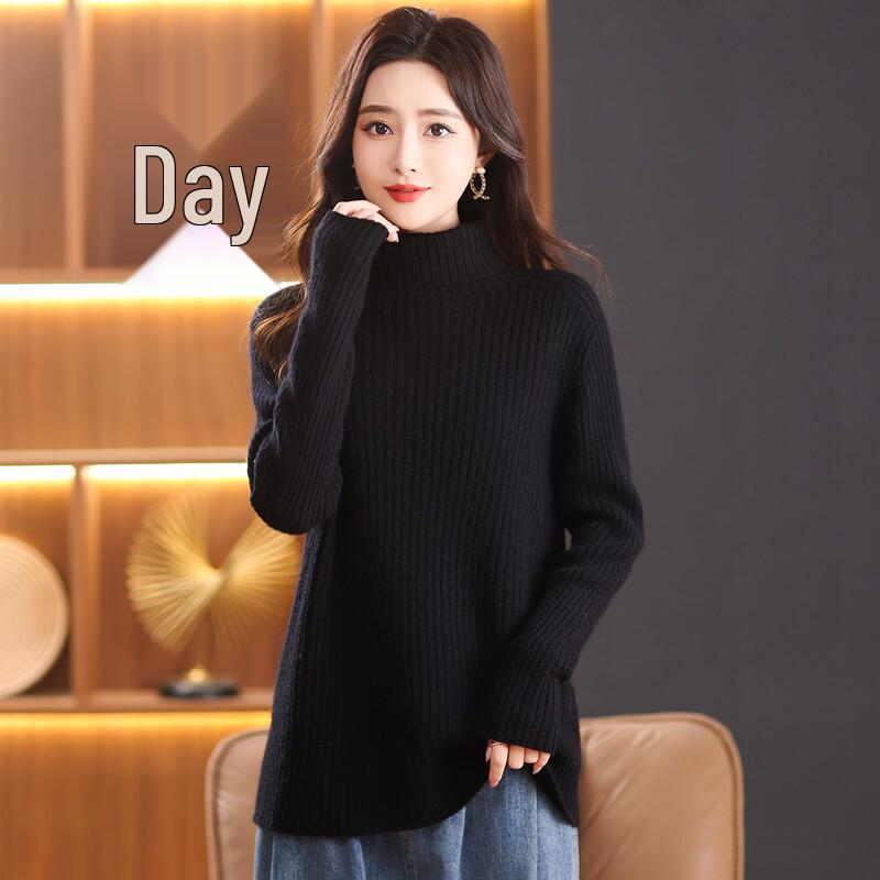 SNOWFLYING Women's 100% Merino Wool High-Neck Sweater