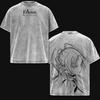 Hot Anime Frieren: Beyond Journey's End Clothing Men Women Tshirts Washed Cotton Tee Retro Oversized T-shirt Harajuku T Shirt