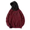 Men Casual Patchwork Hooded Top Blouse Sweatshirt With Pockets Coat