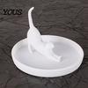 Creative Desk Organizer 3D Printed Cat Jewelry Tray, Desktop for Rings Ring And Earring Dish Earrings, Cute Kitten Decorative Storage Home Vanity