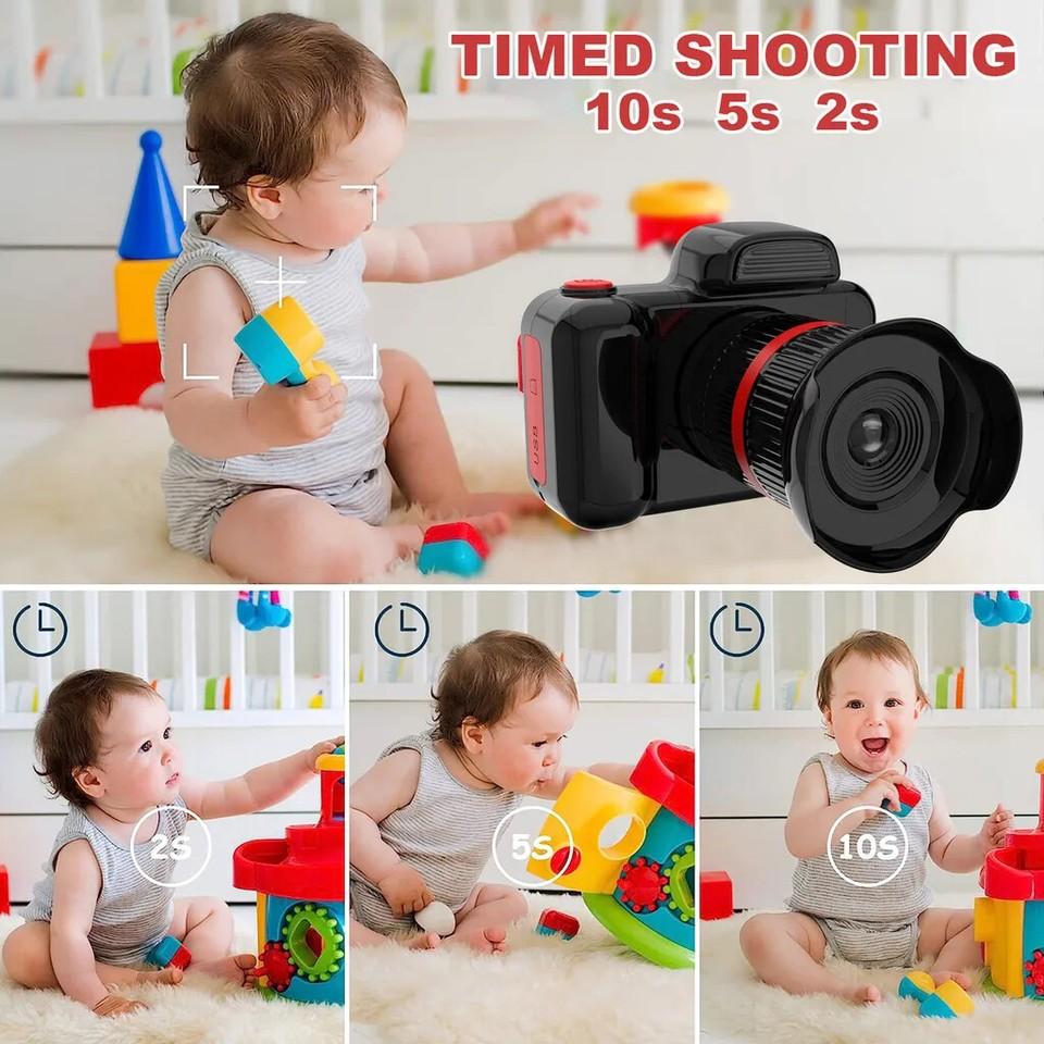 Kids Camera 24MP SLR Kids Camera with 360° Rotating Lens 1080P Video Camera