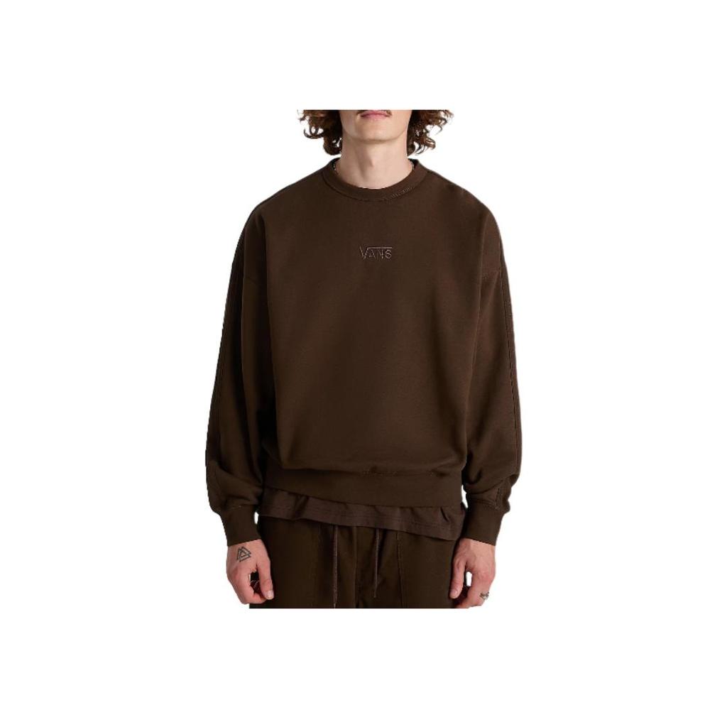 Vans Crew Neck Logo Long Sleeve Sweatshirt Men sweatshirt Brown VN000GBW3N1