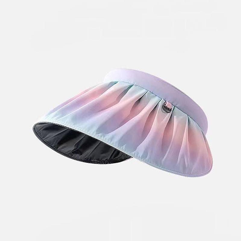 

Летняя повязка на голову двойного назначения, шляпа от солнца, женская шляпа с полым верхом, кепка для путешествий на открытом воздухе, защита от УФ-лучей, шляпа для моря и пляжа, шляпа с широкими полями и козырьком фиолетовый