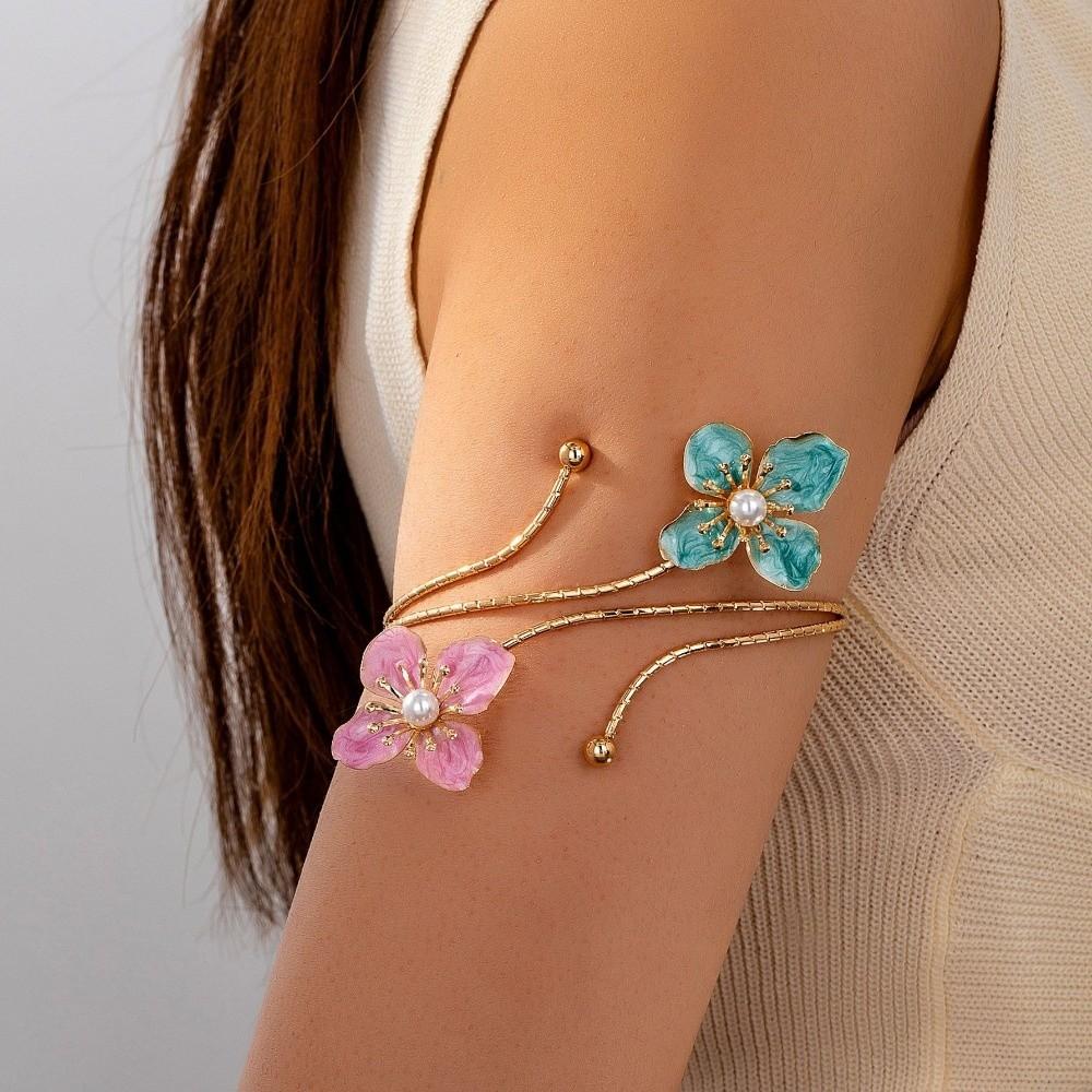 Tropföl Blumen Armband Buntes Armband Mode Offenes Armband Arm Zubehör