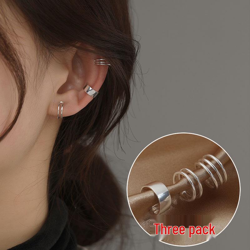 Korean Heart Buckle Ear Clip - Fashionable No-Pierce 925 Sweet Earring, Student Trendy Style