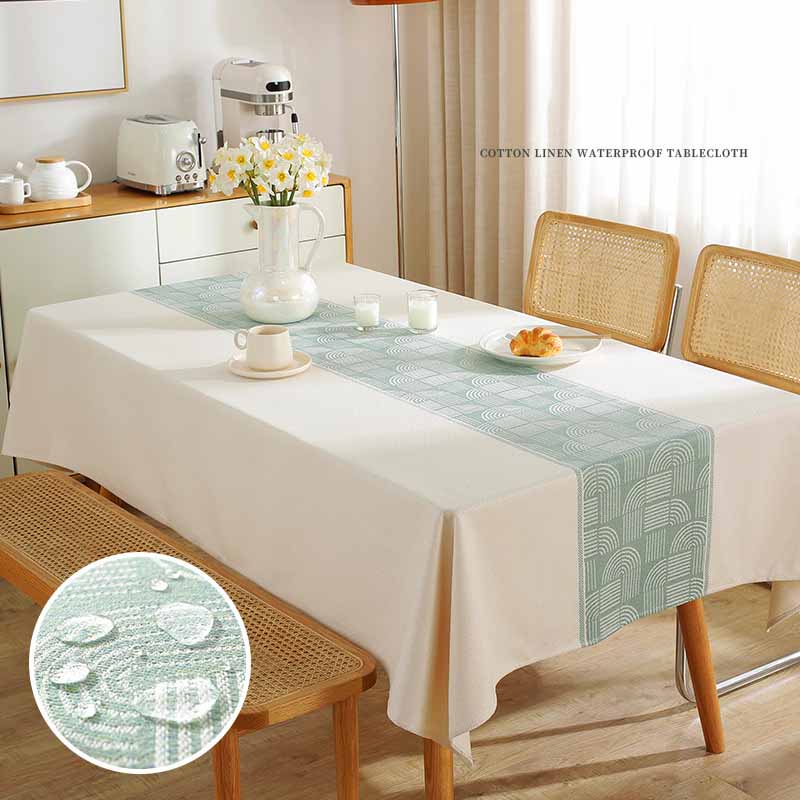 Thickened Imitation Cotton Linen Dining Household Square Wear-resistant Waterproof Oil Proof Tablecloth