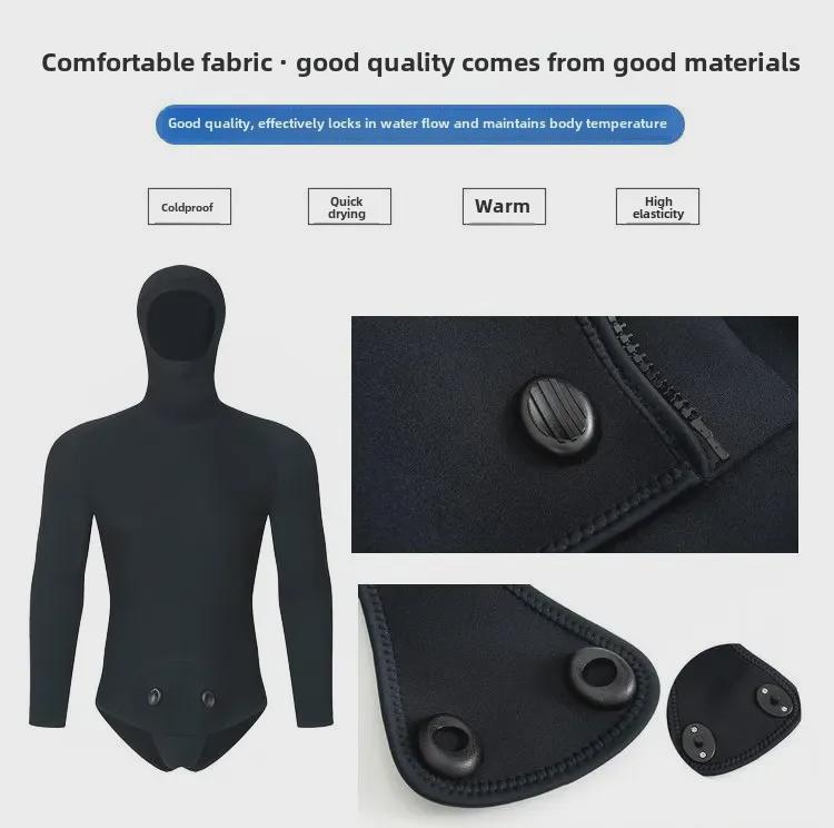 3mm Professional Winter Diving & Fishing Suit - Warm, Cold-Proof Two-Piece for Snorkeling & Jellyfish Protection