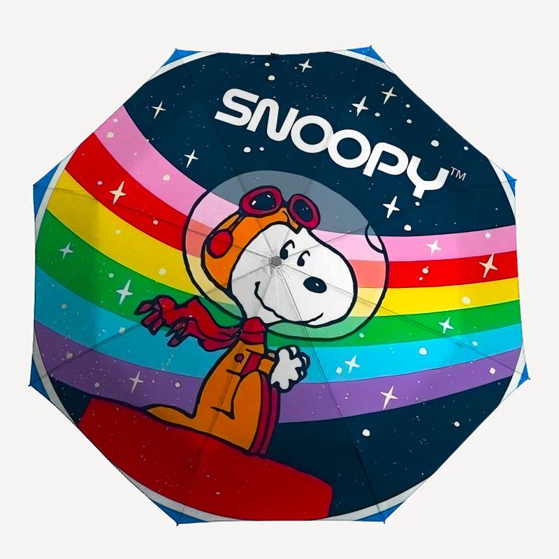 1pc Snoopy Astronaut Rainbow Space Umbrella with Plastic Handle,Suitable for All Seasons Home Travel Outdoor UmbrellaFP067