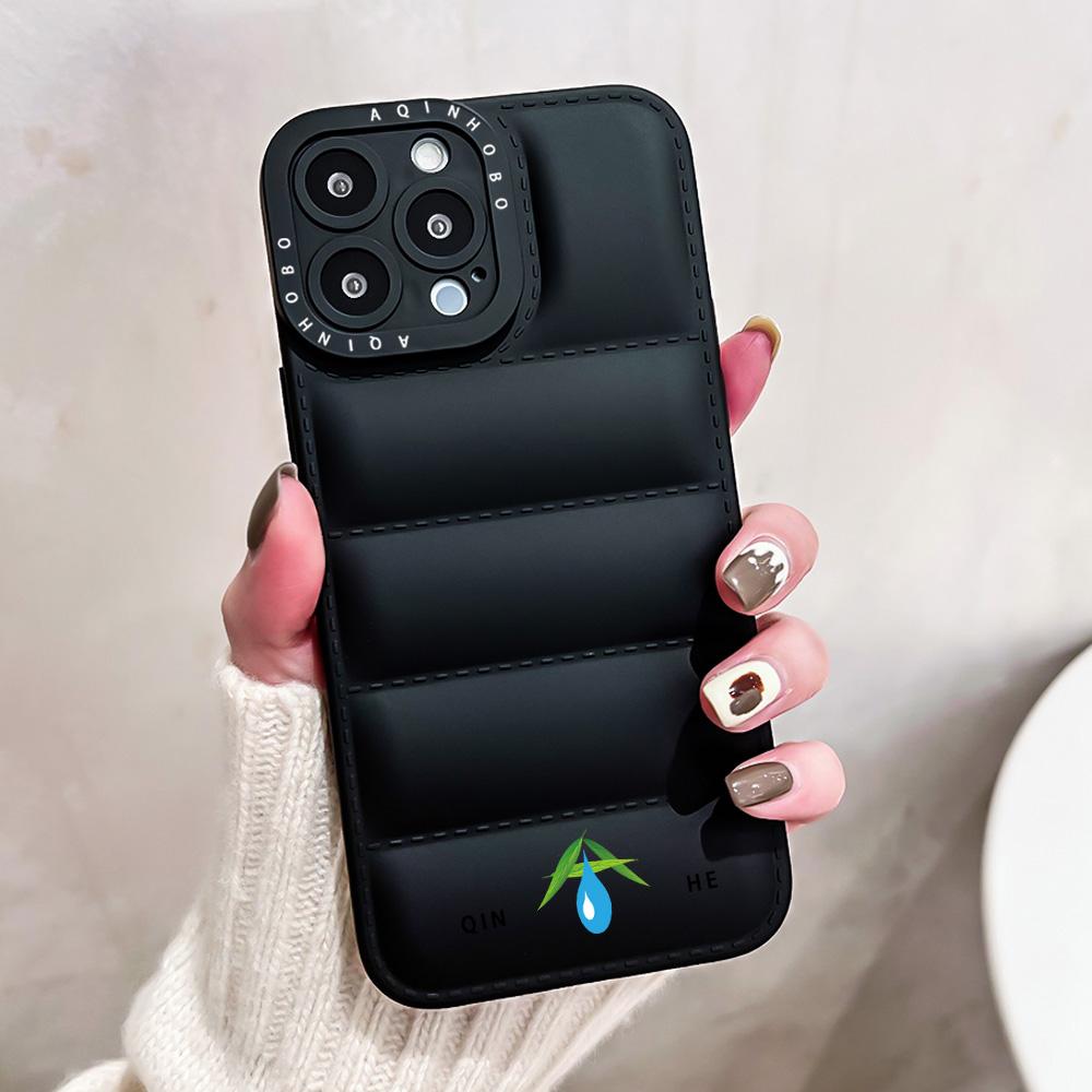 ADD LOGO Down Jacket TPU Mobile Phone Case for iPhone 14 Pro Max