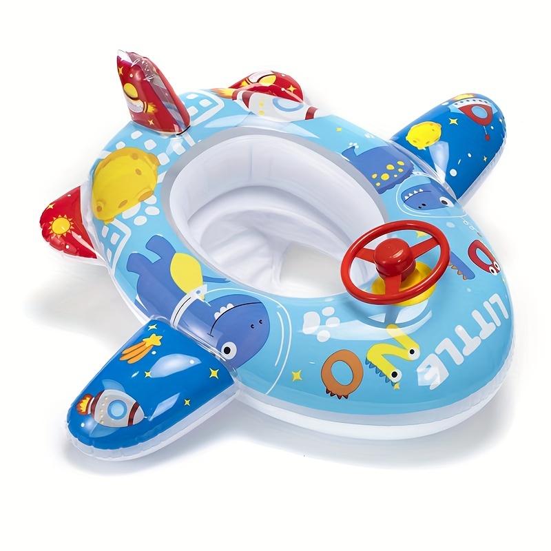 1pc Youngsters' Dinosaur Spaceship Swim Ring - Durable PVC Material, Fun Cartoon Design with Space Theme