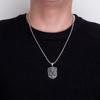 European & American Hip Hop Men's Steel Necklace: Dog Tag with Snake & Anchor, Non-Fading Sweater Chain