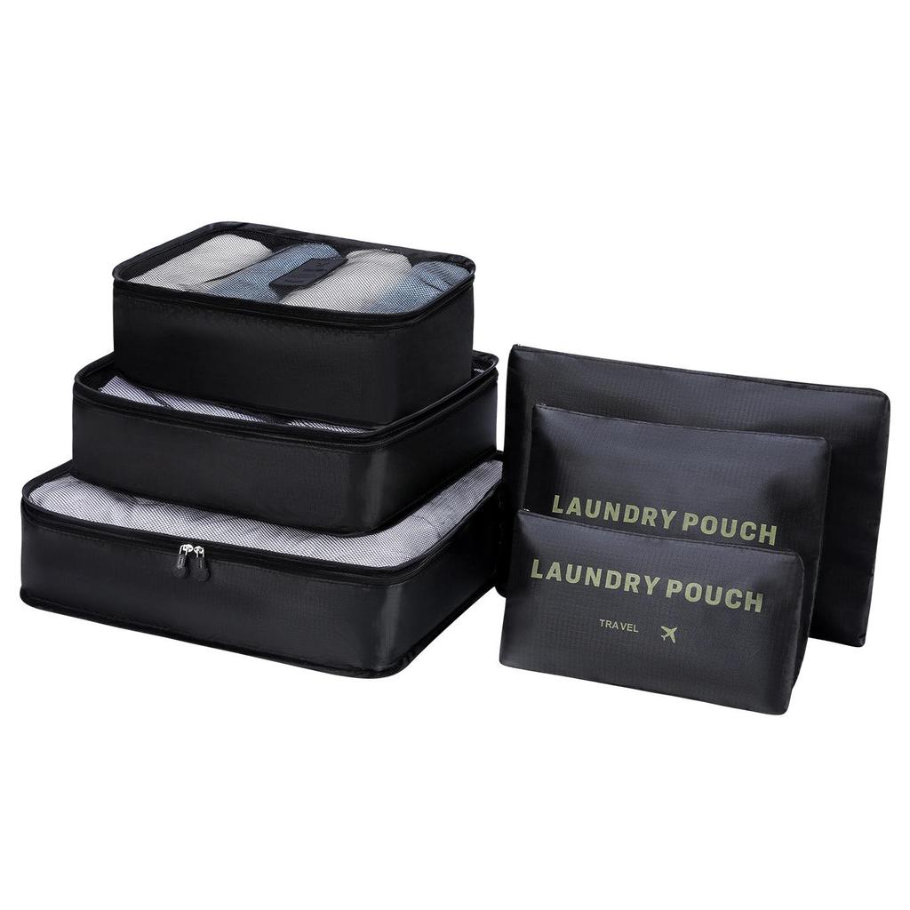 Travel Luggage Clothing Organizer Set - Six Piece Storage Bags