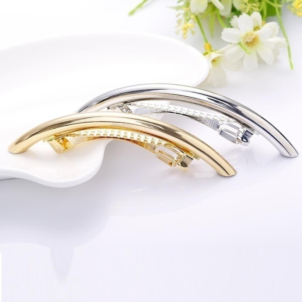 1/2Pcs Fashion Ladies Hairpins Gold-plated/silver-plated Pure Arc Tube Hairpins Hairpins Girl Metal Hair Accessories
