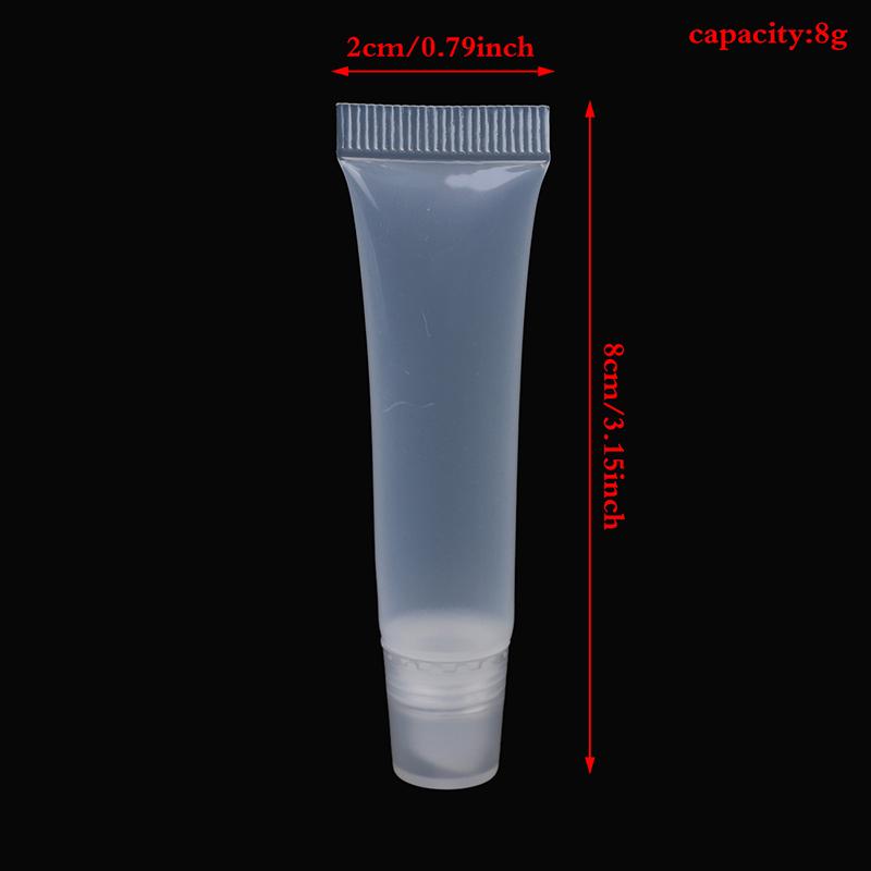 

8/10/15 мл пустой тюбик для губной помады, бальзам для губ, мягкий тюбик, прозрачный флакон с блеском для губ 8