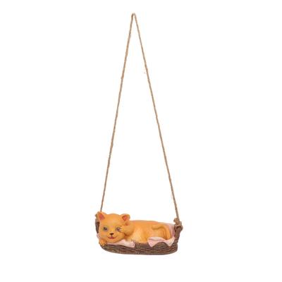 Cat Figurine Resin Kitten Statue Hanging Ornament Home Decoration for Outdoor Garden