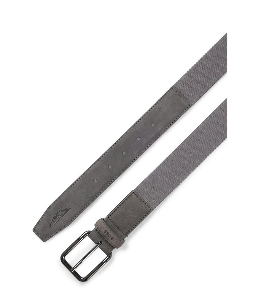 [BOSS] [Boss] X ASTON MARTIN Belt, Nubuck LeatherWebbing, Men's, Size 100, Gray