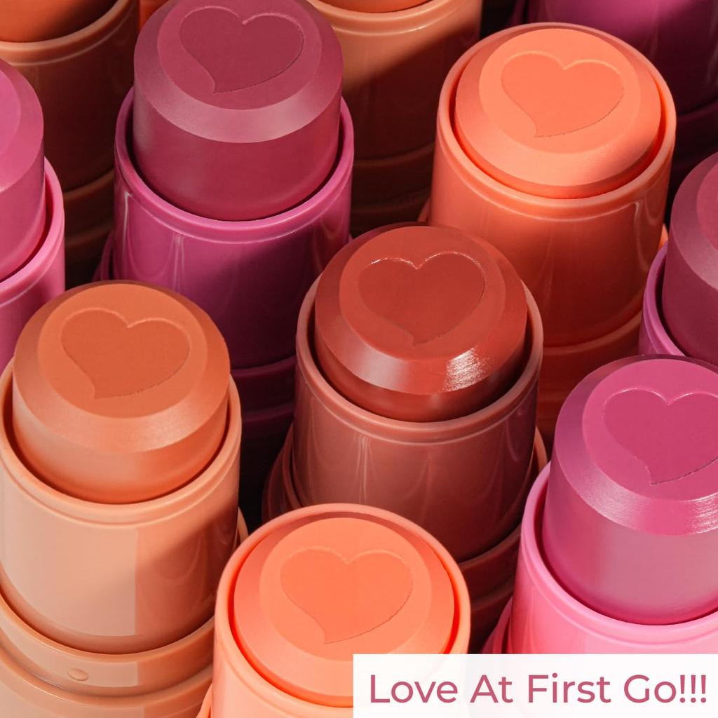 On The Go Blush Stick | Cream Formula| Multi-Use for Cheeks, Lips & Eyes |Long-Lasting |Infused with Vitamin E|Easy Color Payoff| Rouge Red – 6.5 G