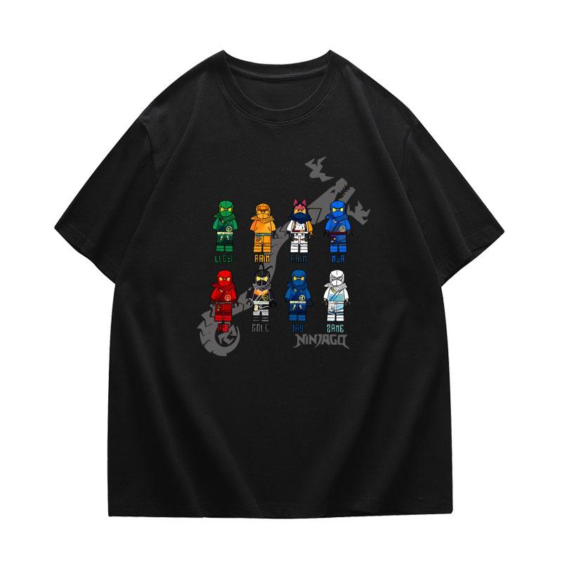 Kurzarm T-Shirt Kinder Sommer 2024 Neue Phantom Ninja Co-Branding Kleidung Jungen Baumwollkleidung
