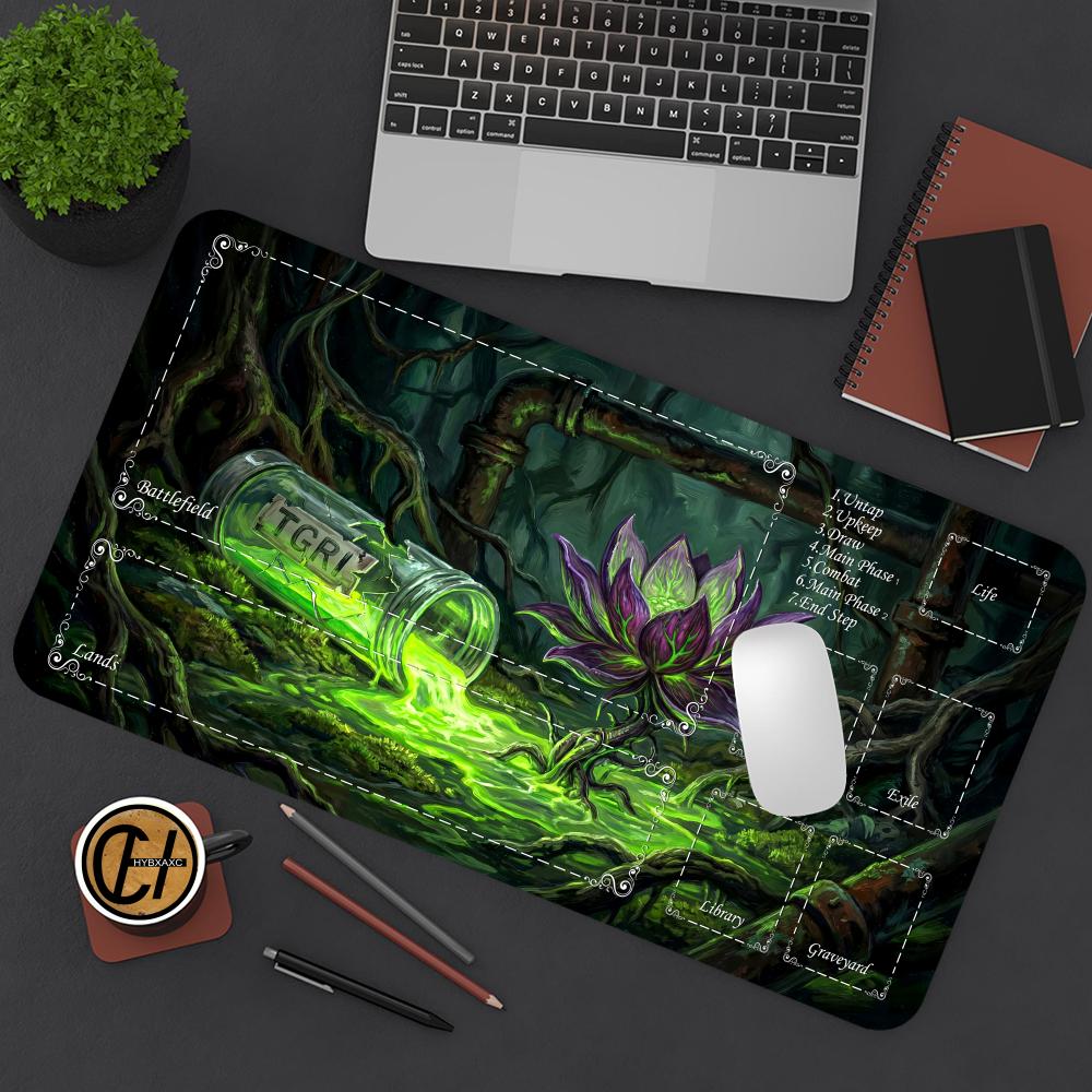 Polluted purple lotus Magic Card Battle Mat MTG Playmat Antislip Base HYBXXC gathering gaming mats Board Game Mat for TCG 400x800x2mm