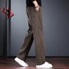 Heavy high-end casual pants men's new autumn and winter loose straight trousers drawstring air layer elastic sweatpants