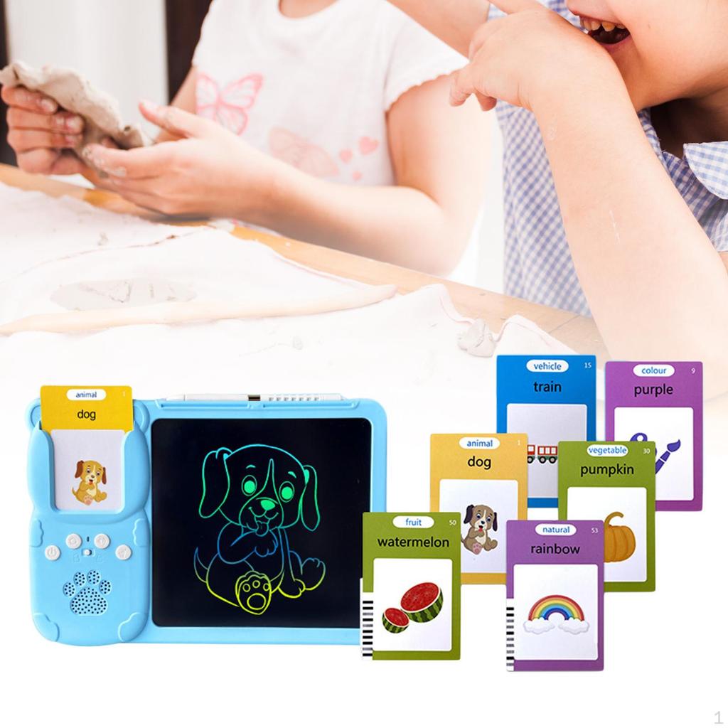 2 in 1 Talking Flash Cards Writing Tablet with Drawing Pad Early Educational Device Learning Toys