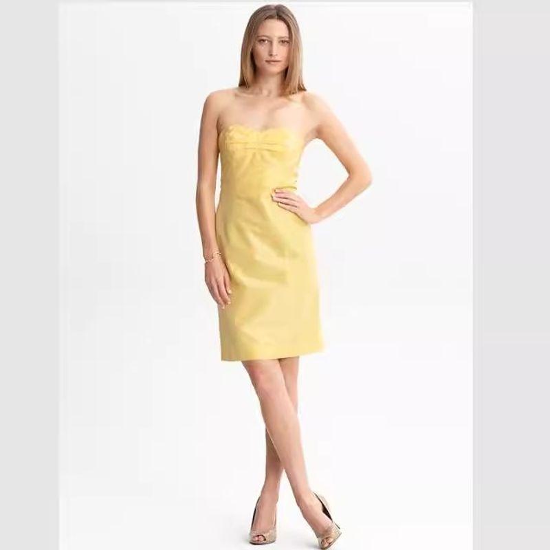 Big Sale Silk Dress Skirt with Chest Pad Silk Taffeta Fashion Banana BR Tube Top Dress Mulberry Silk