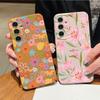 White Flowers Print Case For Samsung A18 A57 A37 A17 A56 A36 A26 A16 A55 A35 A25 A15 A54 S21 FE S22 S23 S24 Plus S25 S26 Ultra Silicone Cover