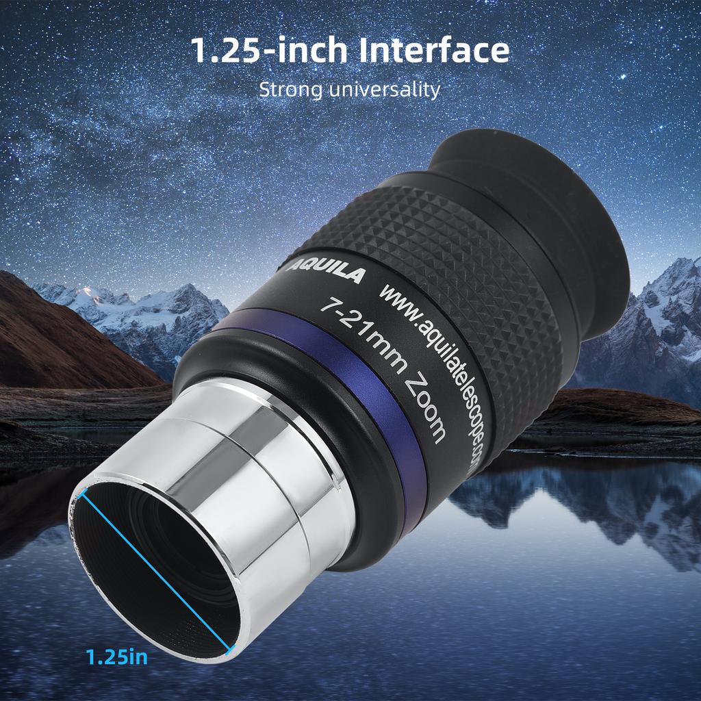 Telescope Eyepiece Full-metal 7-21 Zoom Eyepiece High-magnification Astronomical Telescope