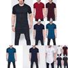 T-shirt da uomo ultra-comoda con orlo curvo e zip laterale in misto cotone premium